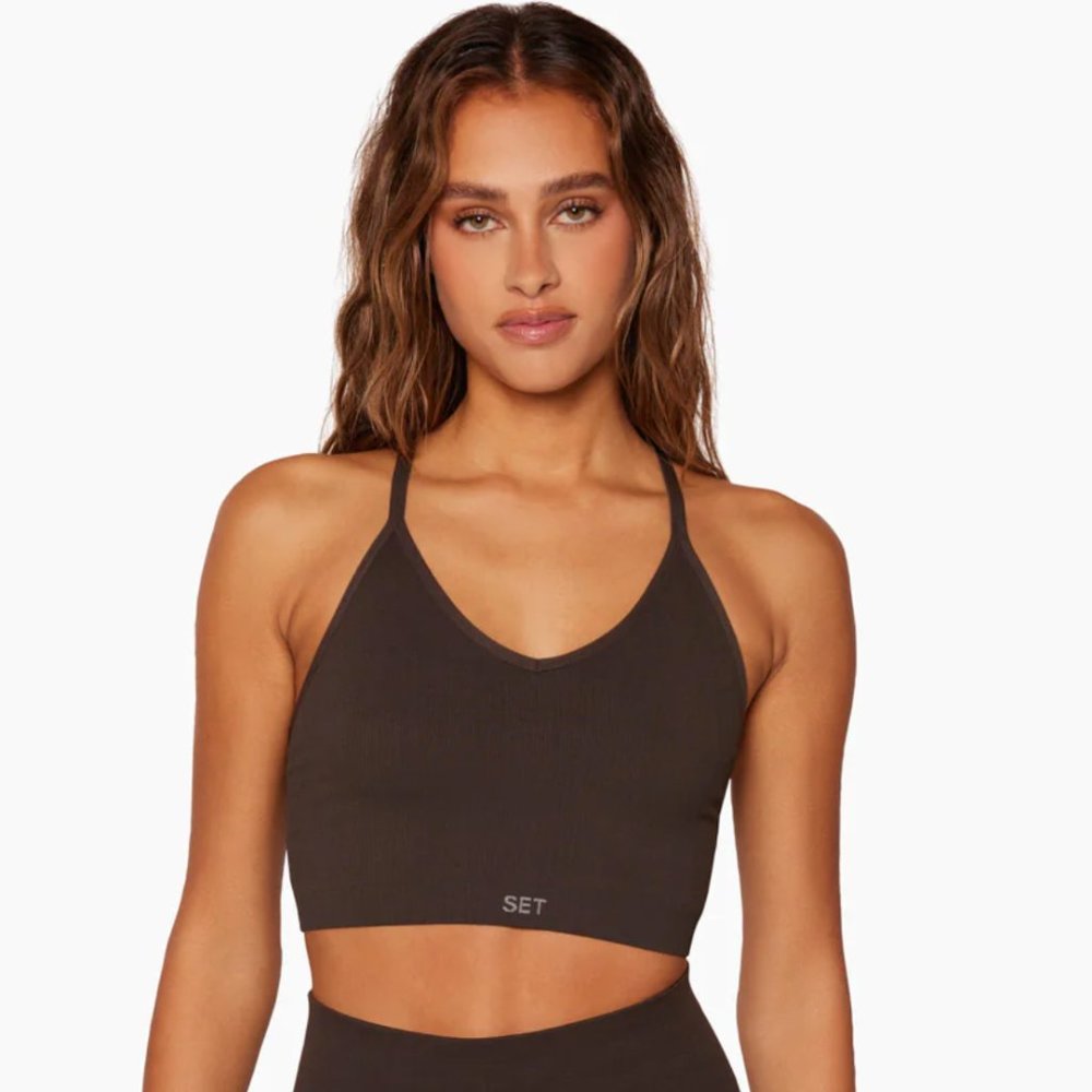 Set Active Sculptflex Ribbed V Bra Espresso